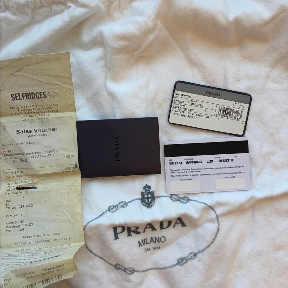 Authentic Prada Galleria Saffiano Lux Tote Bag – Blue/Navy - Picture 16 of 16